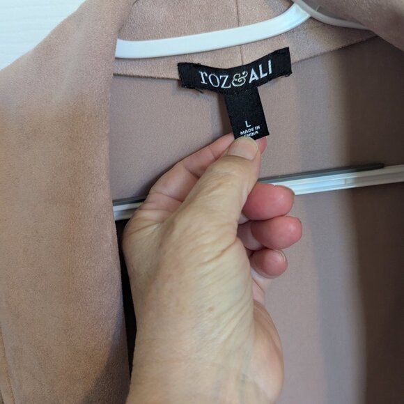 Muted Blush | Ultrasuede Duster Jacket / Long Cardigan | Dress Barn | L | EUC - Picture 5 of 8